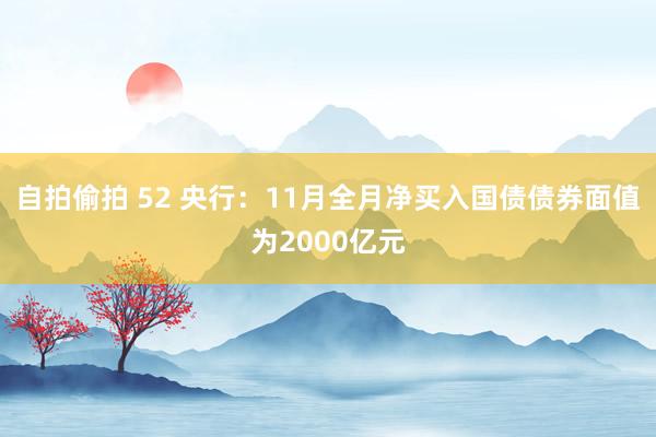 自拍偷拍 52 央行：11月全月净买入国债债券面值为2000亿元